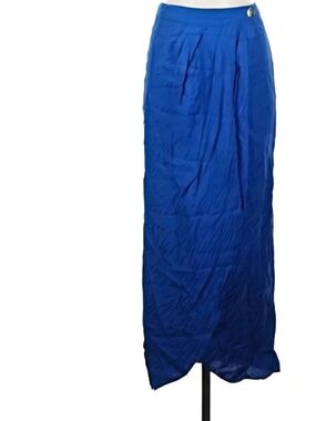 Zara Cobalt Blue Maxi Skirt with Front Pleat
